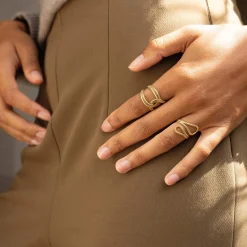 Bague Sally acier doré or