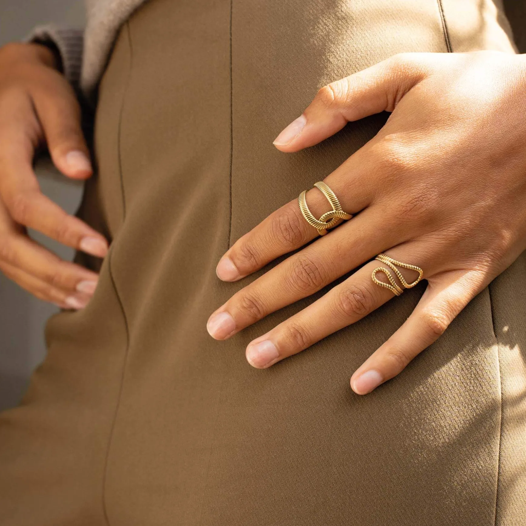 Bague Sally acier doré or
