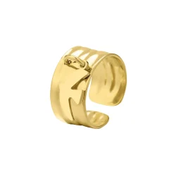 Bague Samoa acier doré or