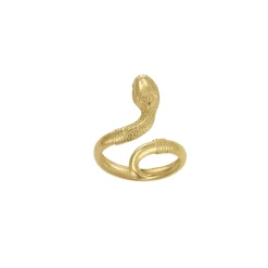 Bague Serpentin acier doré or