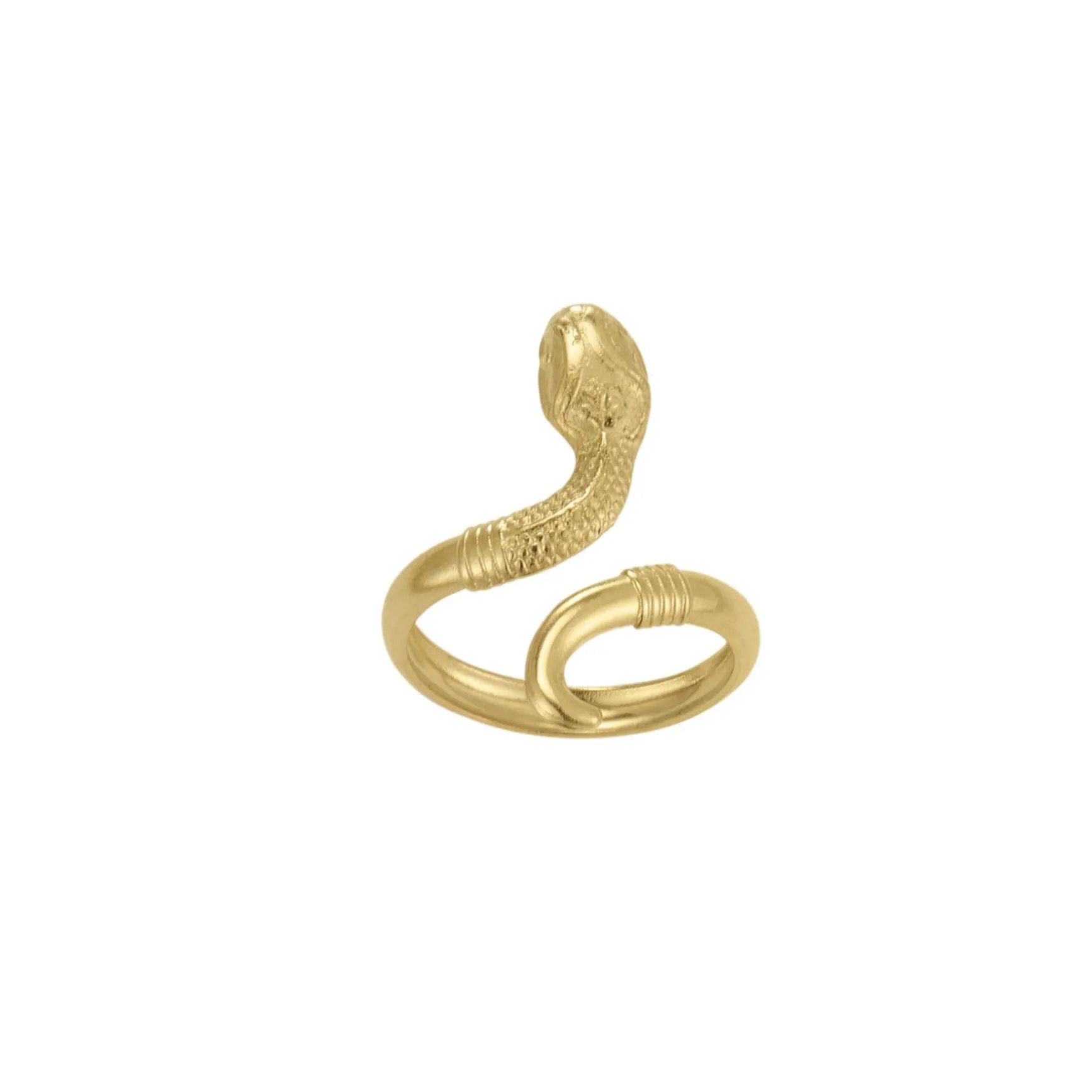 Bague Serpentin acier doré or