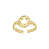 Bague Smiley acier doré or