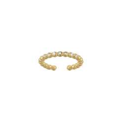 Bague Storia zircons acier doré or