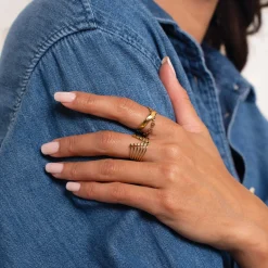Bague Valéria acier doré or