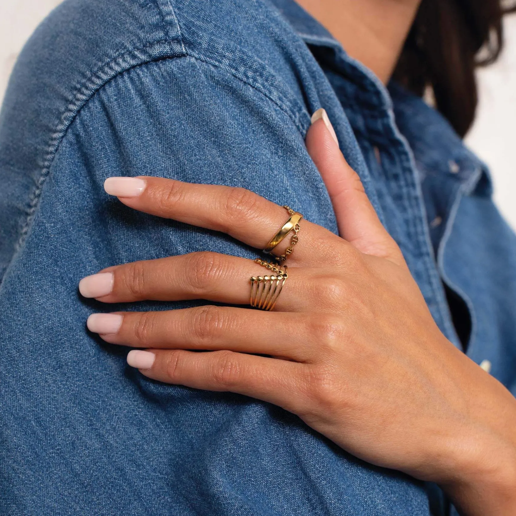 Bague Valéria acier doré or