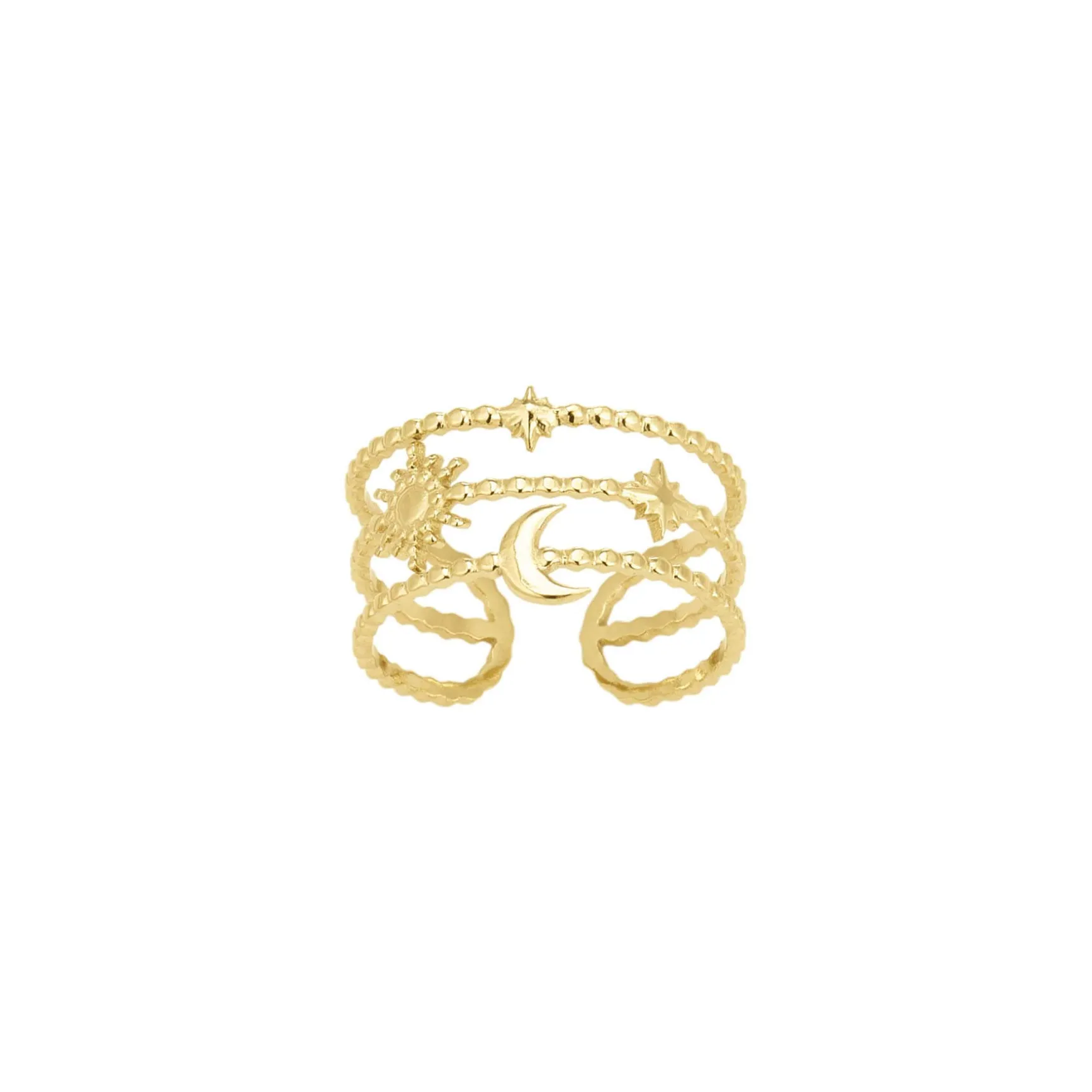 Bague Vénus acier doré or