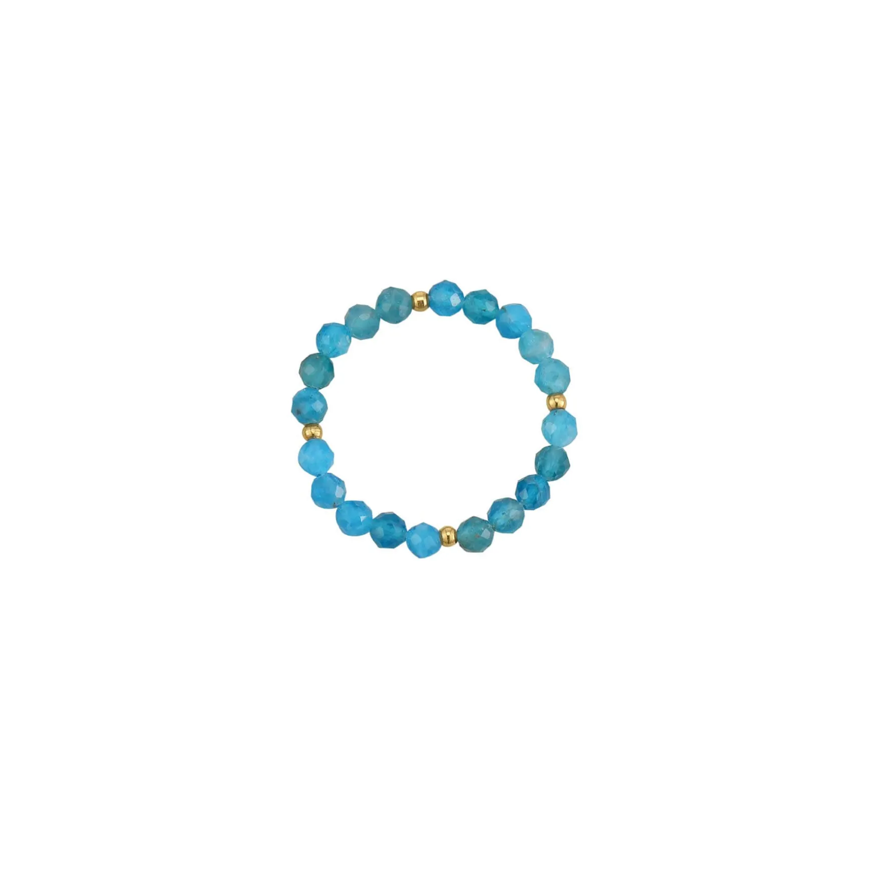 Bague Yoko Apatite bleue acier doré or