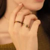 Bague Yoko Oeil de tigre acier doré or