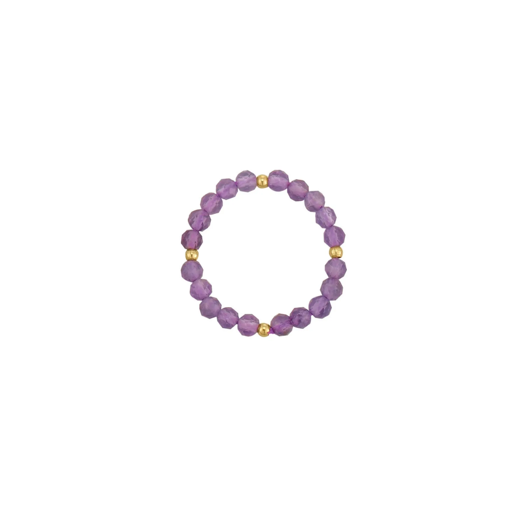 Bague Yoko Pierres Améthyste acier doré or