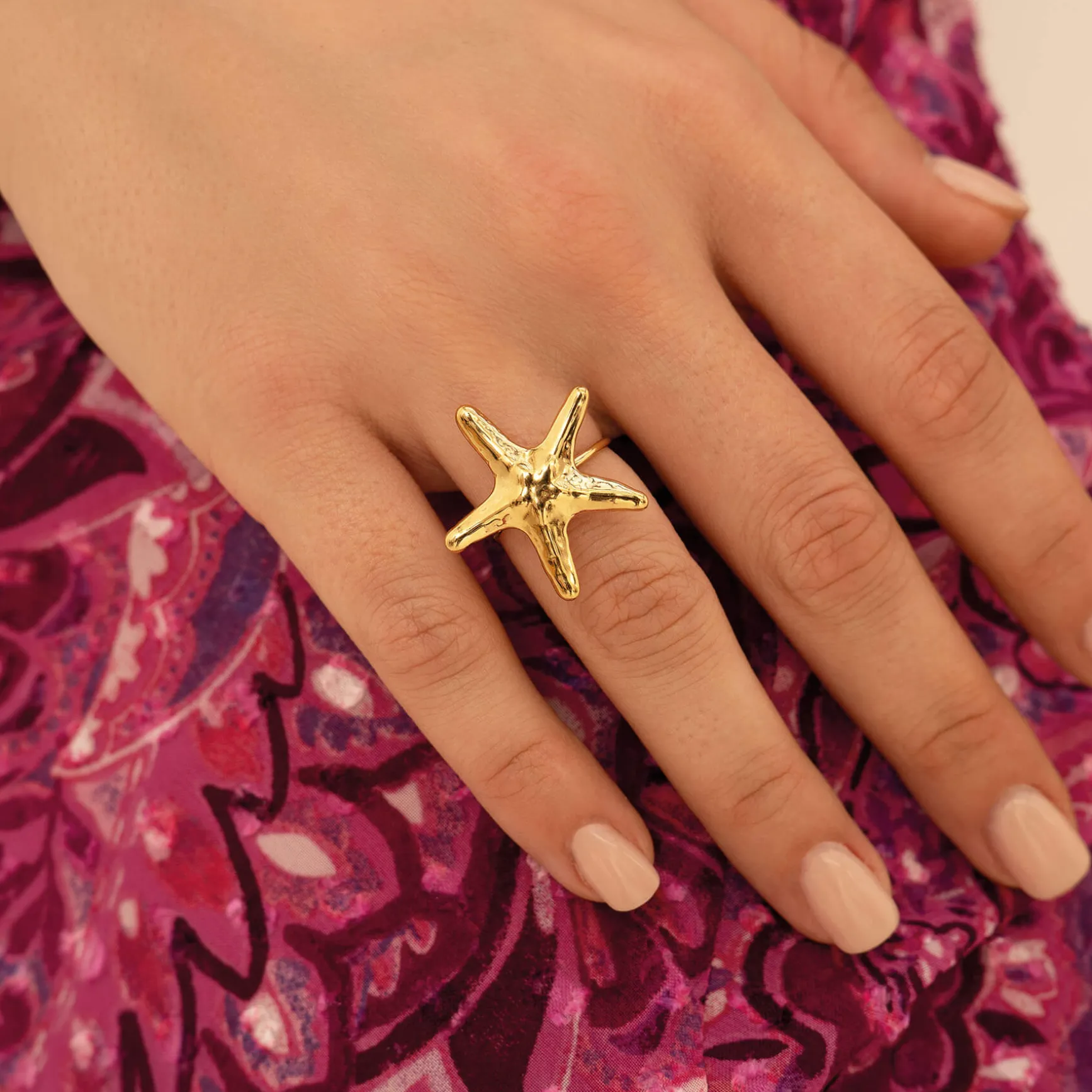 Bague Zanzibar acier doré or