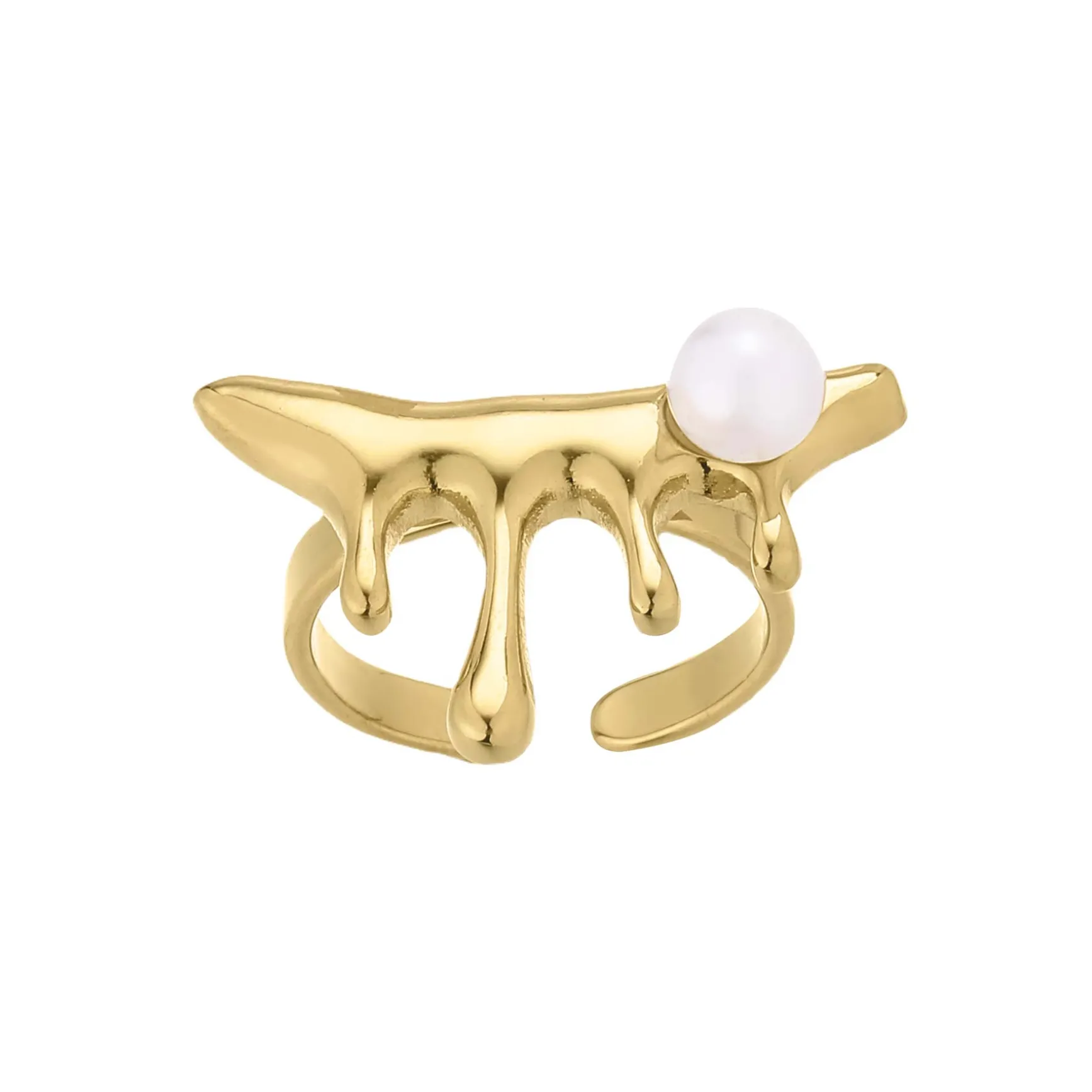 Bague Zébulon acier doré or