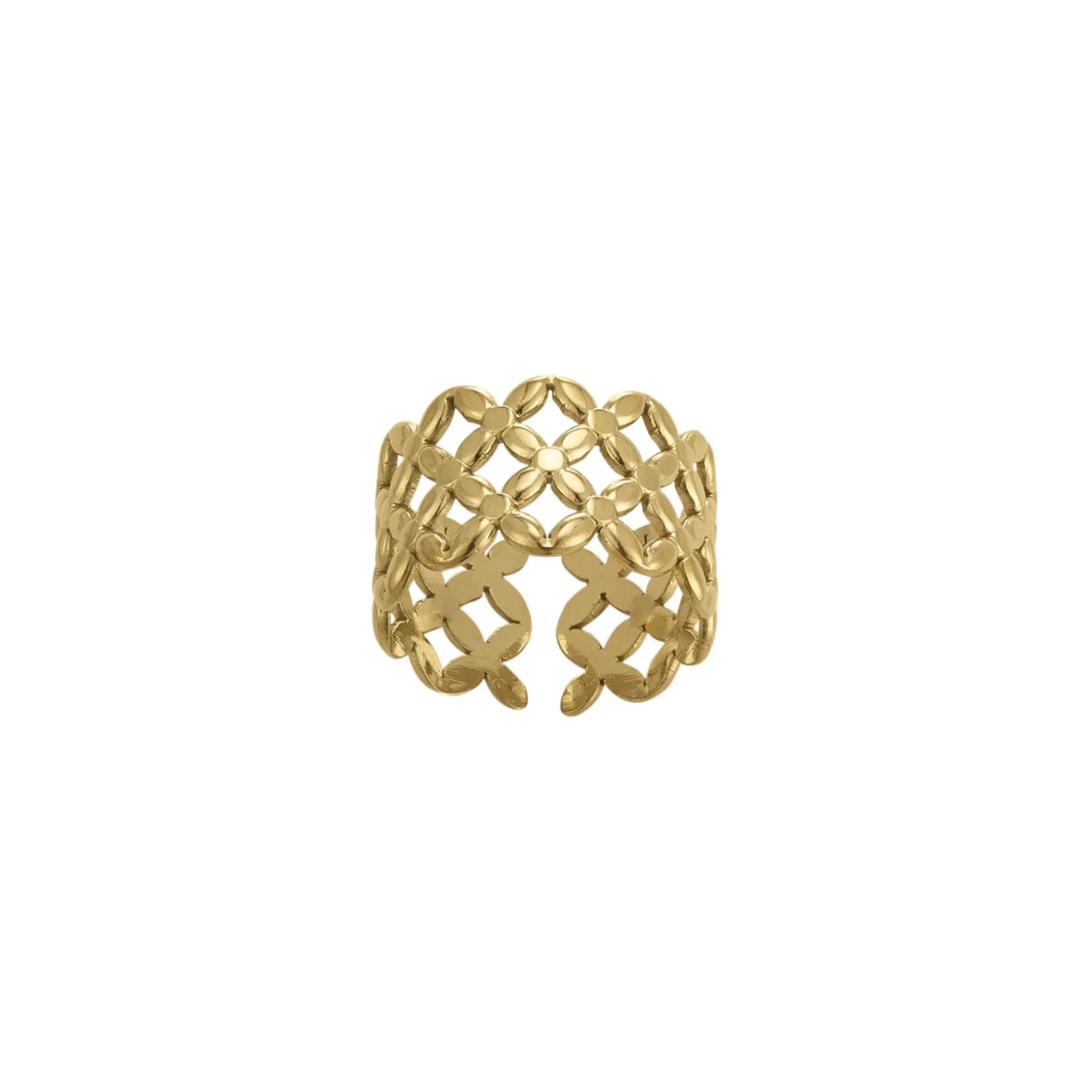 Bague Zoé acier doré or