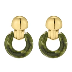 Boucles Alma vertes acier doré or