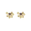 Boucles Amélie acier doré or pierre Améthyste