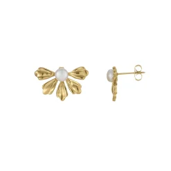 Boucles Amélie acier doré or et nacre