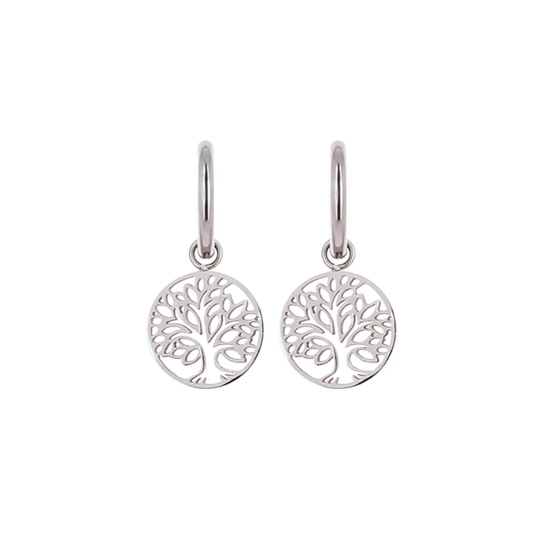 Boucles Arbre de vie acier argenté