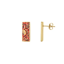 Boucles Artiste rouge doré or