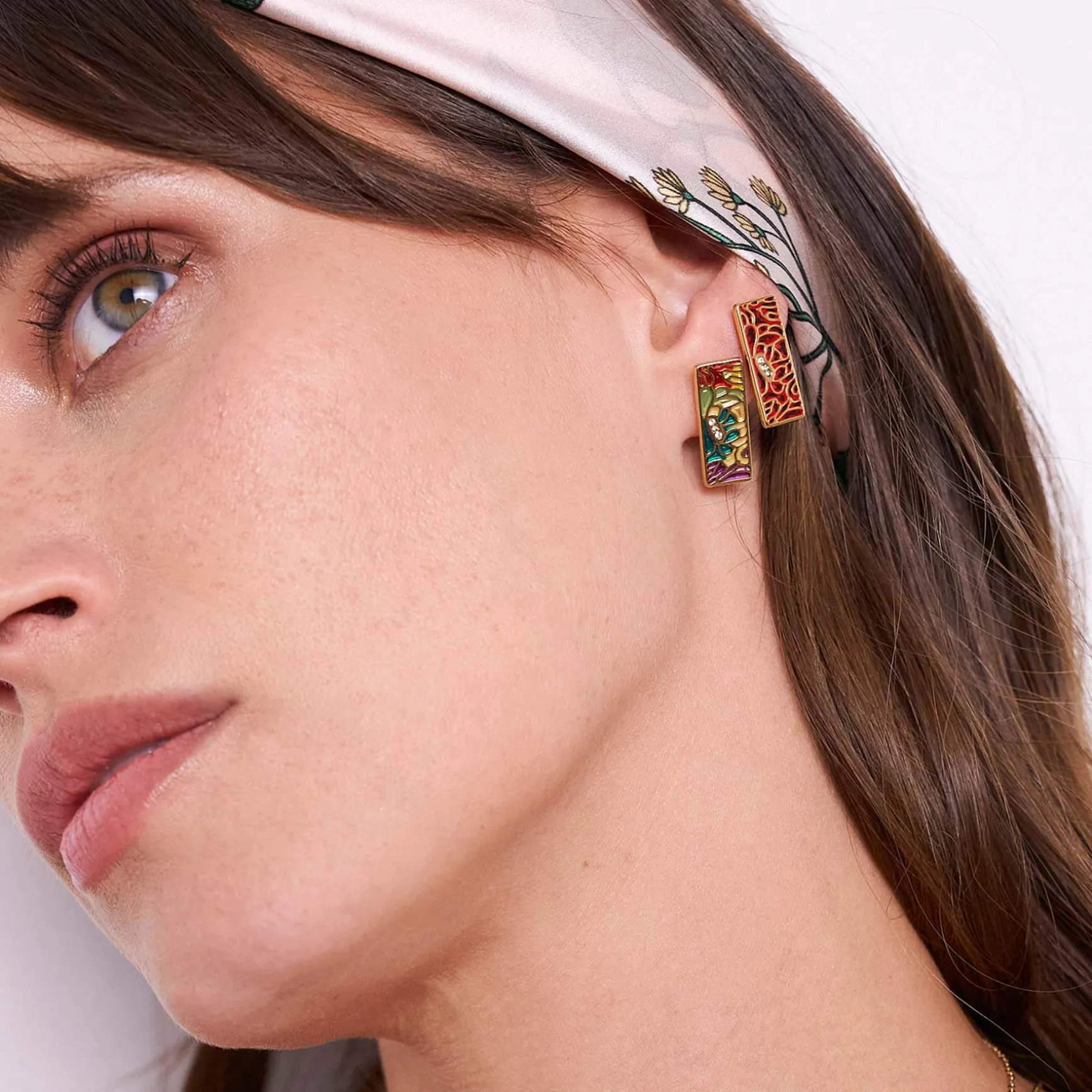 Boucles Artiste rouge doré or