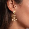 Boucles Barbara acier doré or et perles nacre