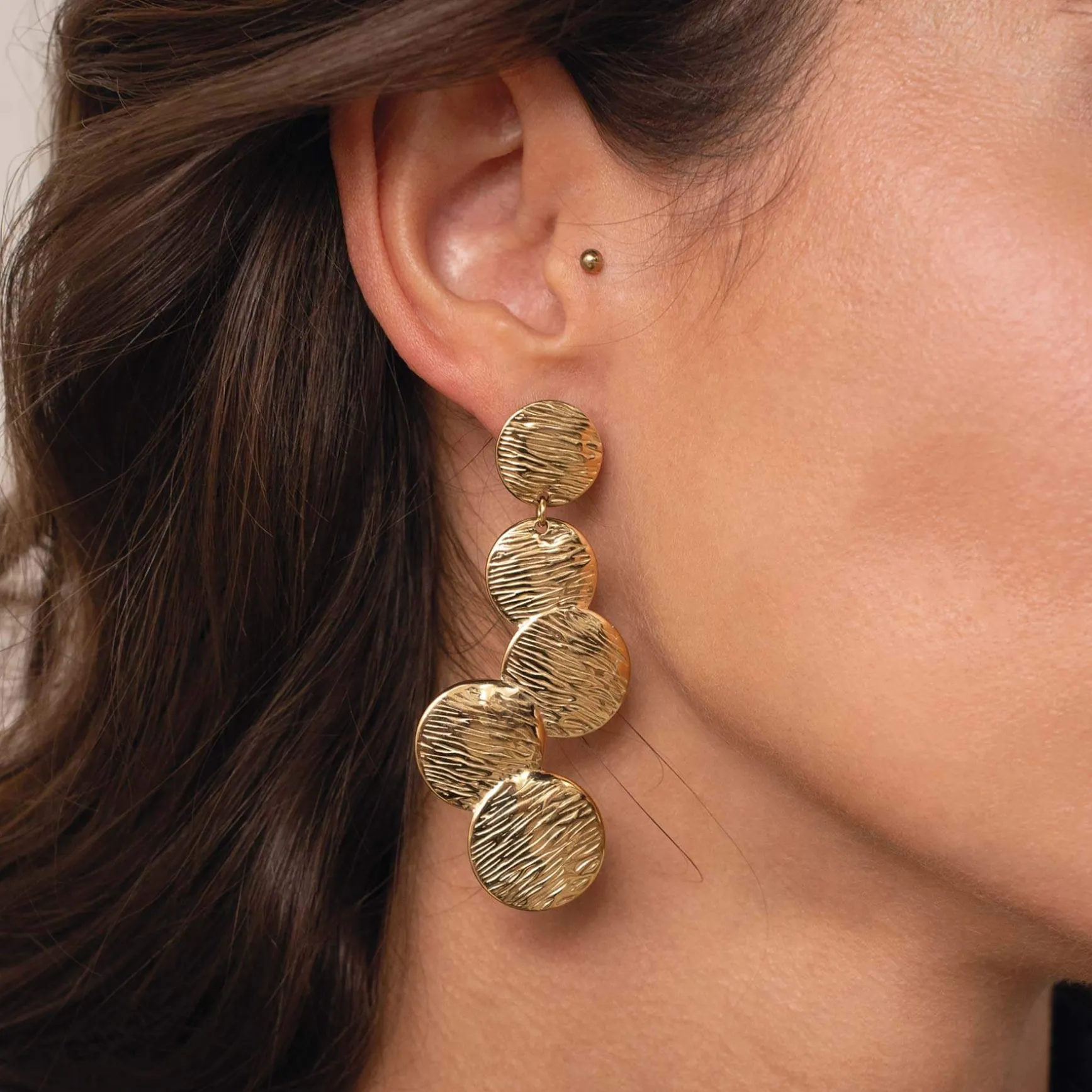Boucles Bloom acier doré or