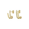 Boucles Bérenice acier doré or et strass