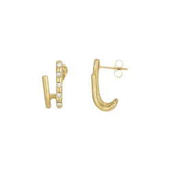 Boucles Bérenice acier doré or et strass