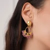 Boucles Cassandra rose acier doré or