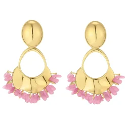 Boucles Cassandra rose acier doré or