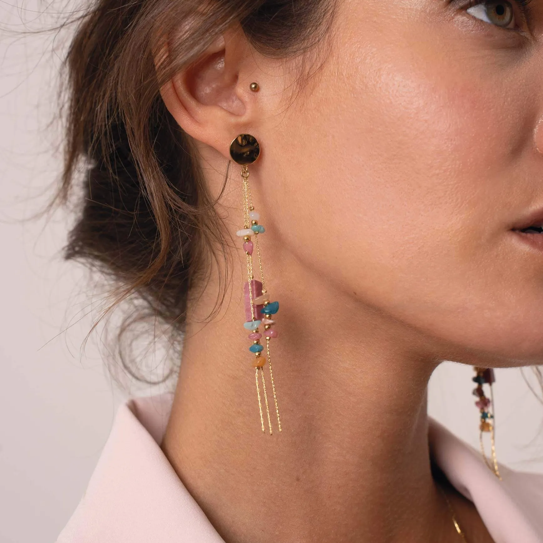 Boucles Cassandre acier doré or