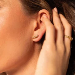 Boucles Comete zircons roses