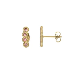 Boucles Comete zircons roses