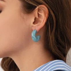 Boucles créole Summer bleue