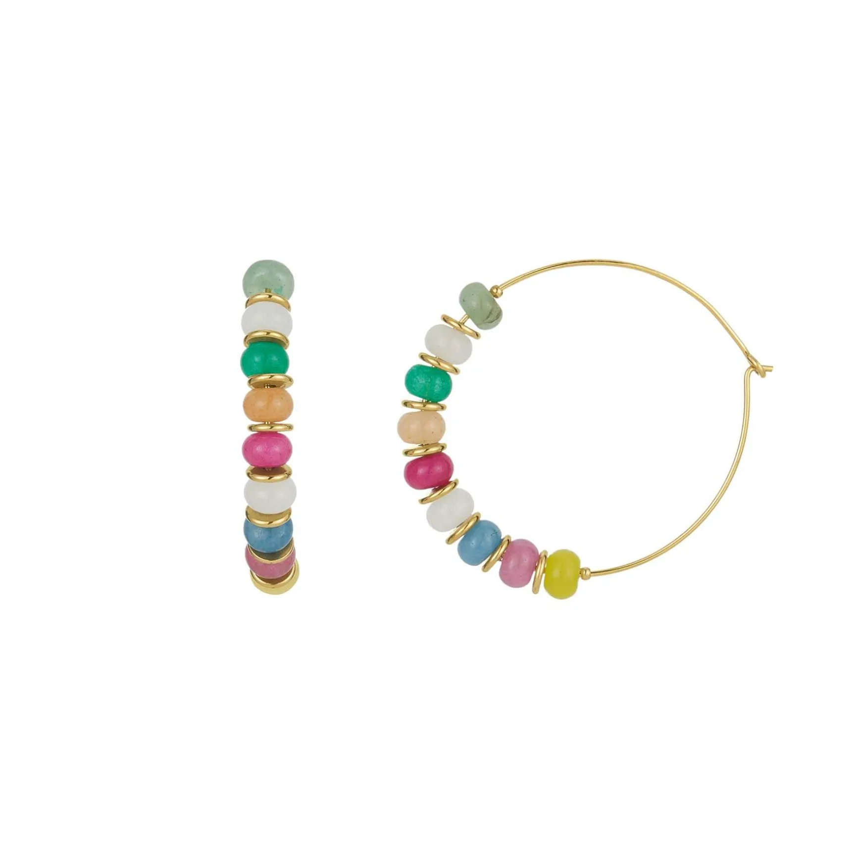 Boucles créoles Constance acier dorée or multicolores