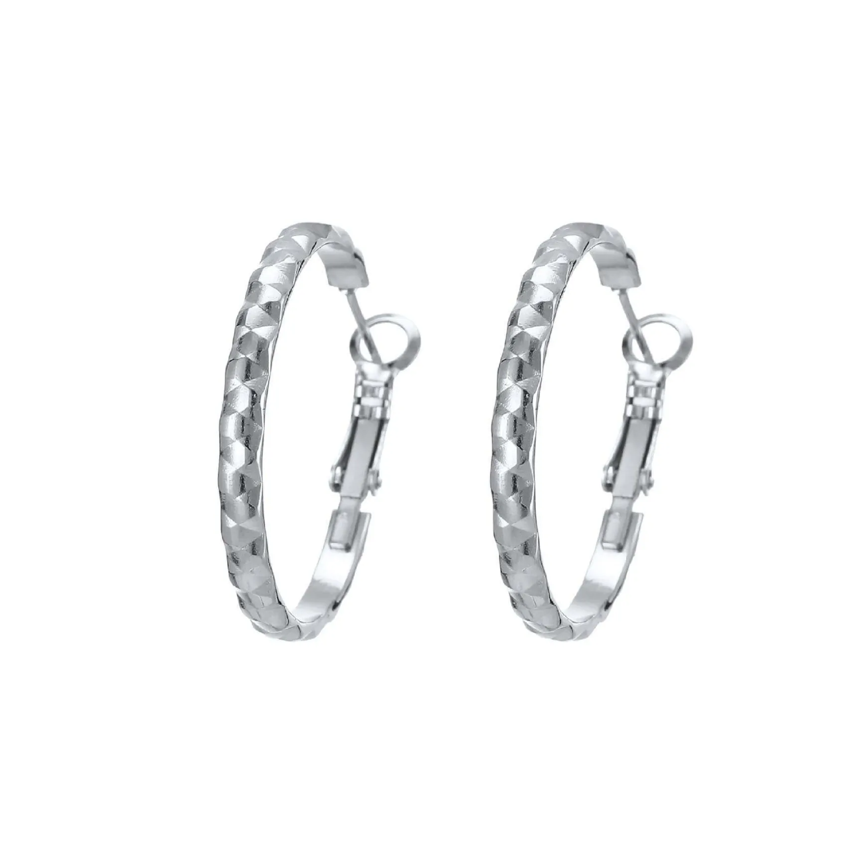 Boucles Créoles Madrid acier argenté