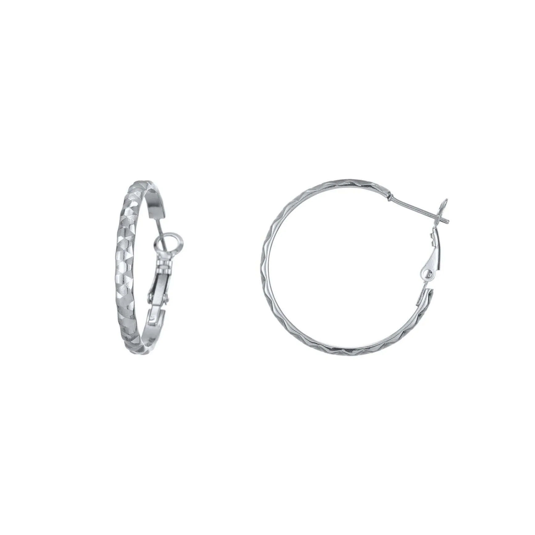Boucles Créoles Madrid acier argenté