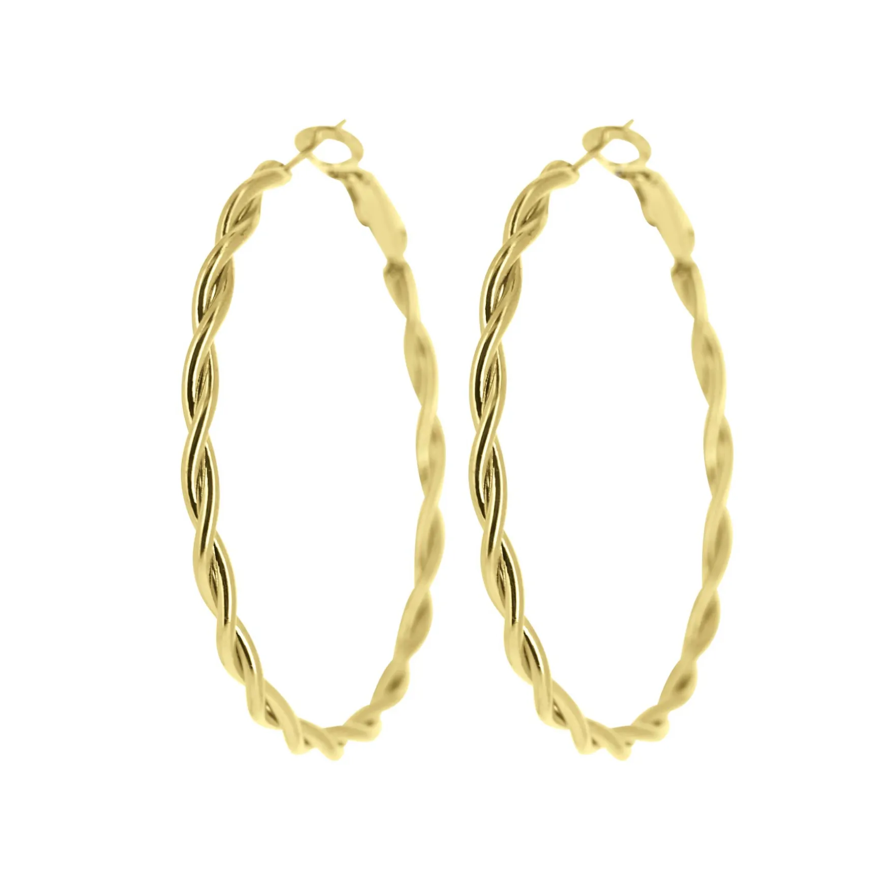 Boucles d'oreilles Aina acier doré or
