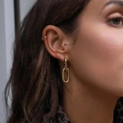 Boucles Edwige acier doré or