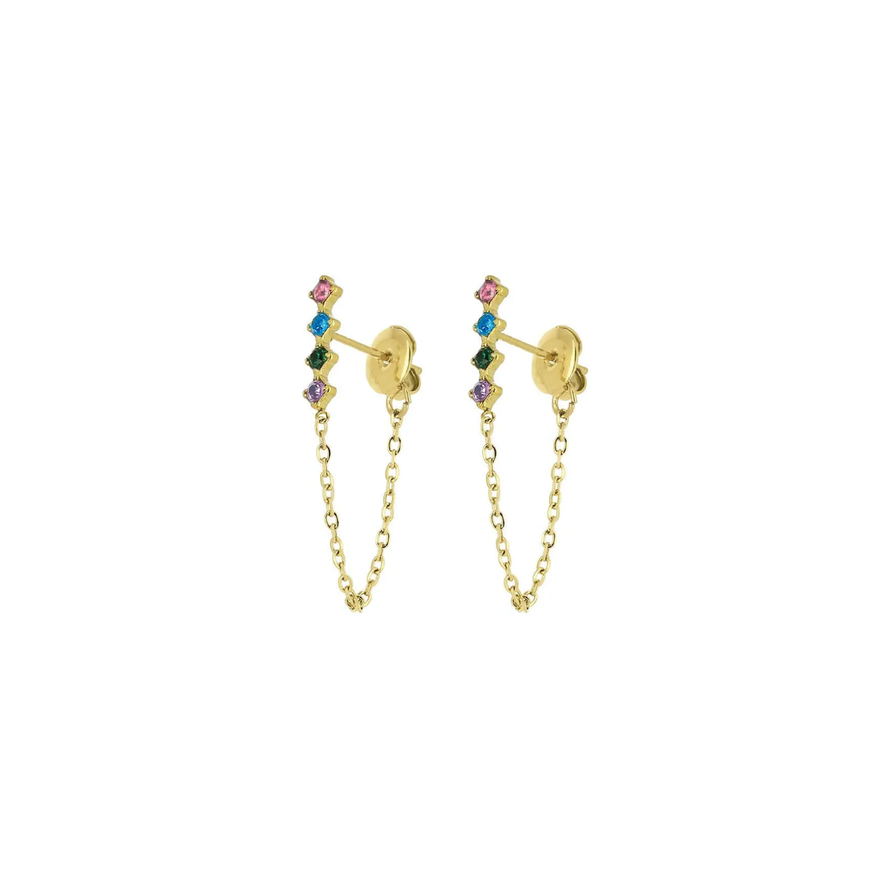 Boucles Ellia multicolore acier doré or