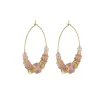 Boucles Elsa acier doré or Rhodonite