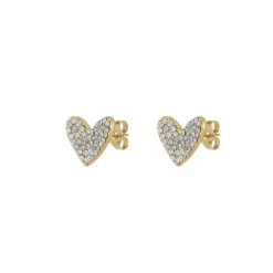 Boucles Emmy acier doré or strass