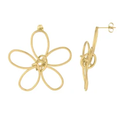 Boucles Fleurs Rory acier doré or