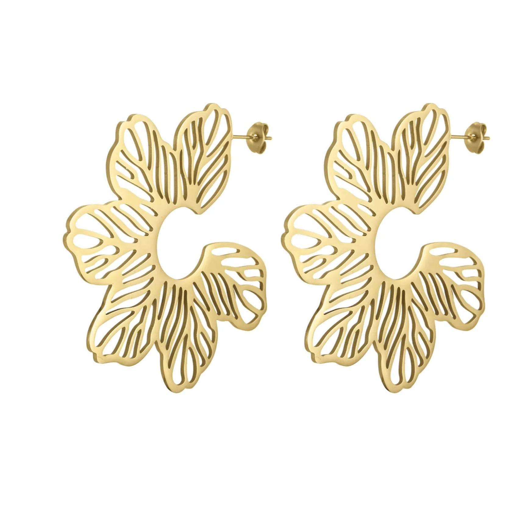 Boucles Floriane acier doré or