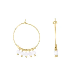 Boucles Ika jade blanc doré or