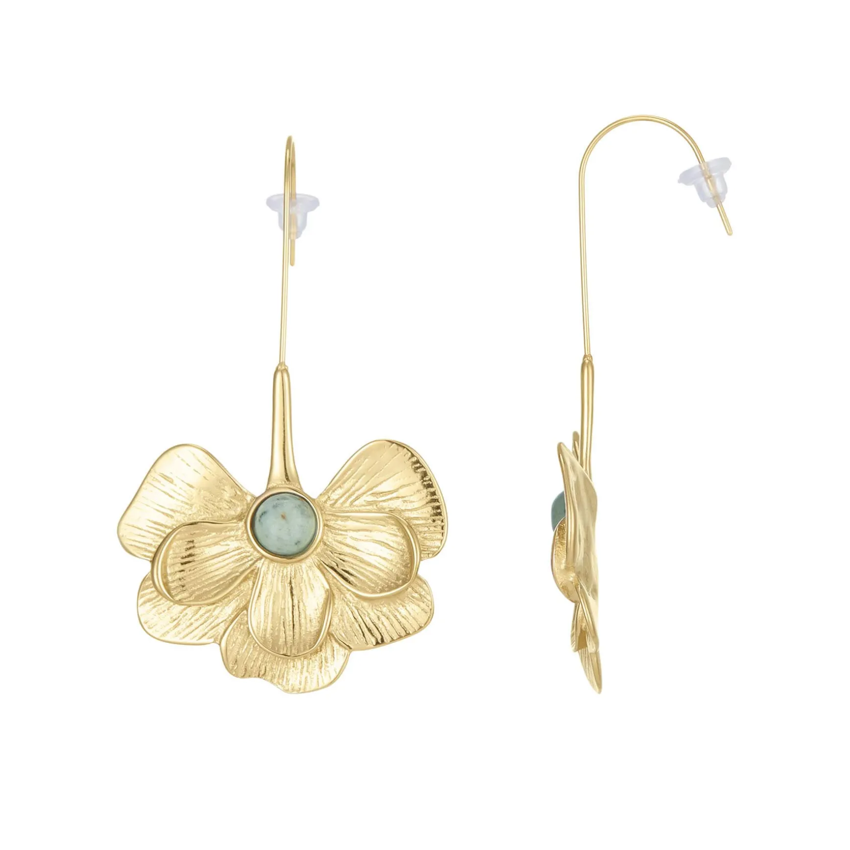 Boucles Iris Pin Africain acier doré or