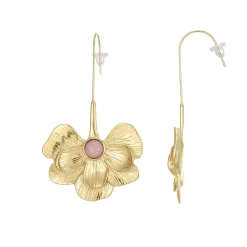 Boucles Iris Rhodonite acier doré or