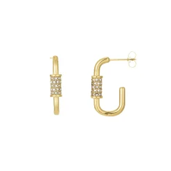 Boucles Iséa acier doré or et strass