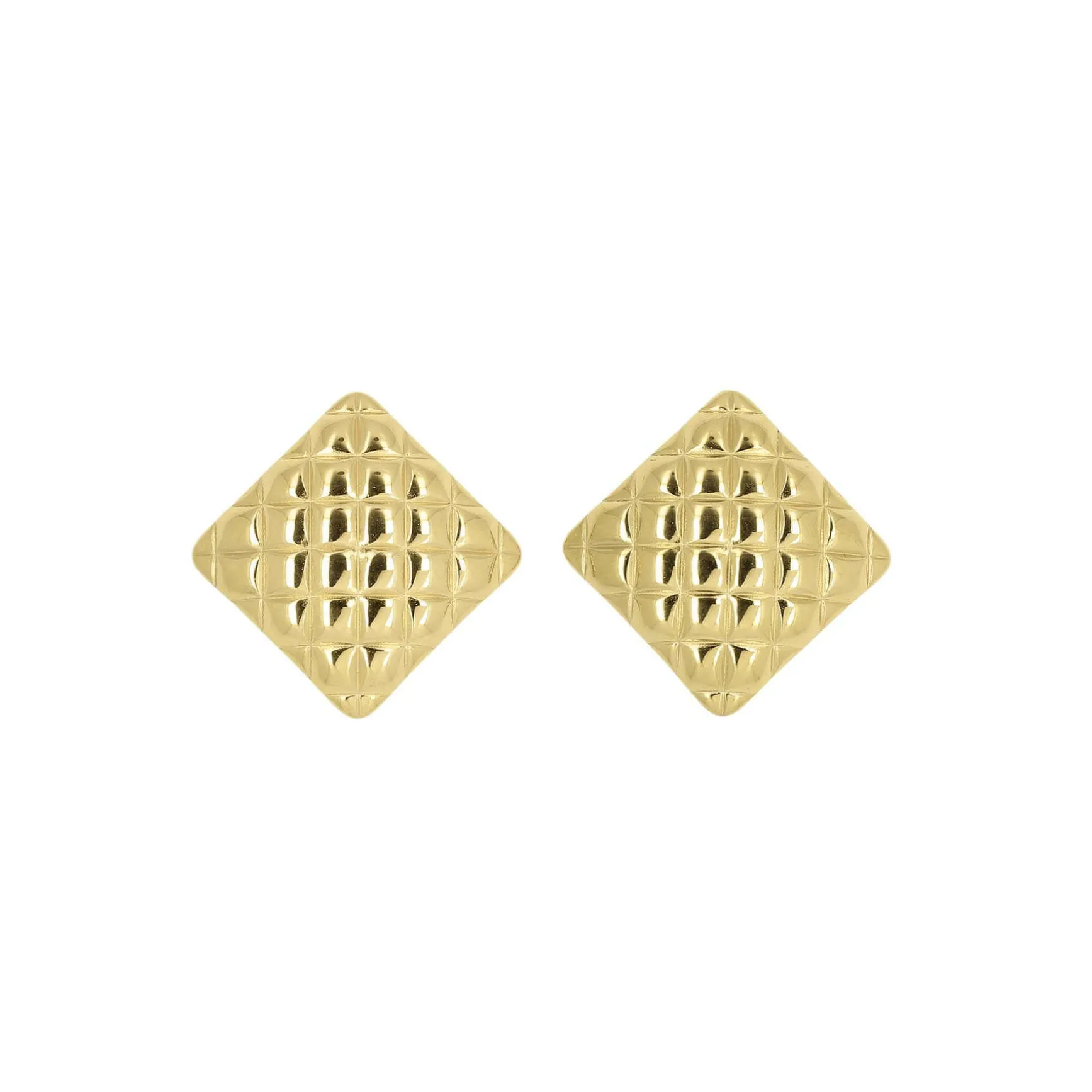 Boucles Izzy carré acier doré or