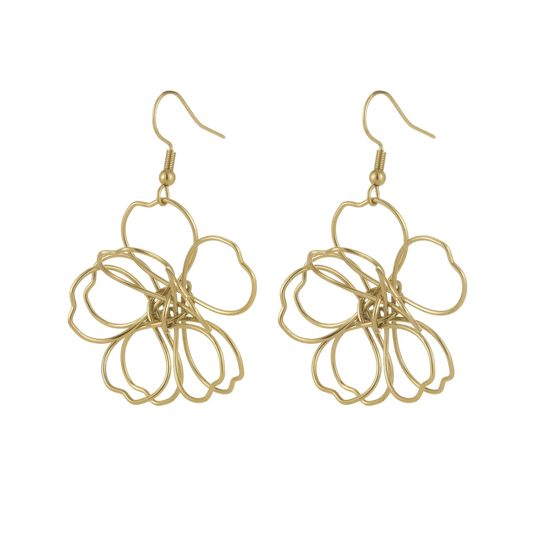 Boucles Julia acier doré or