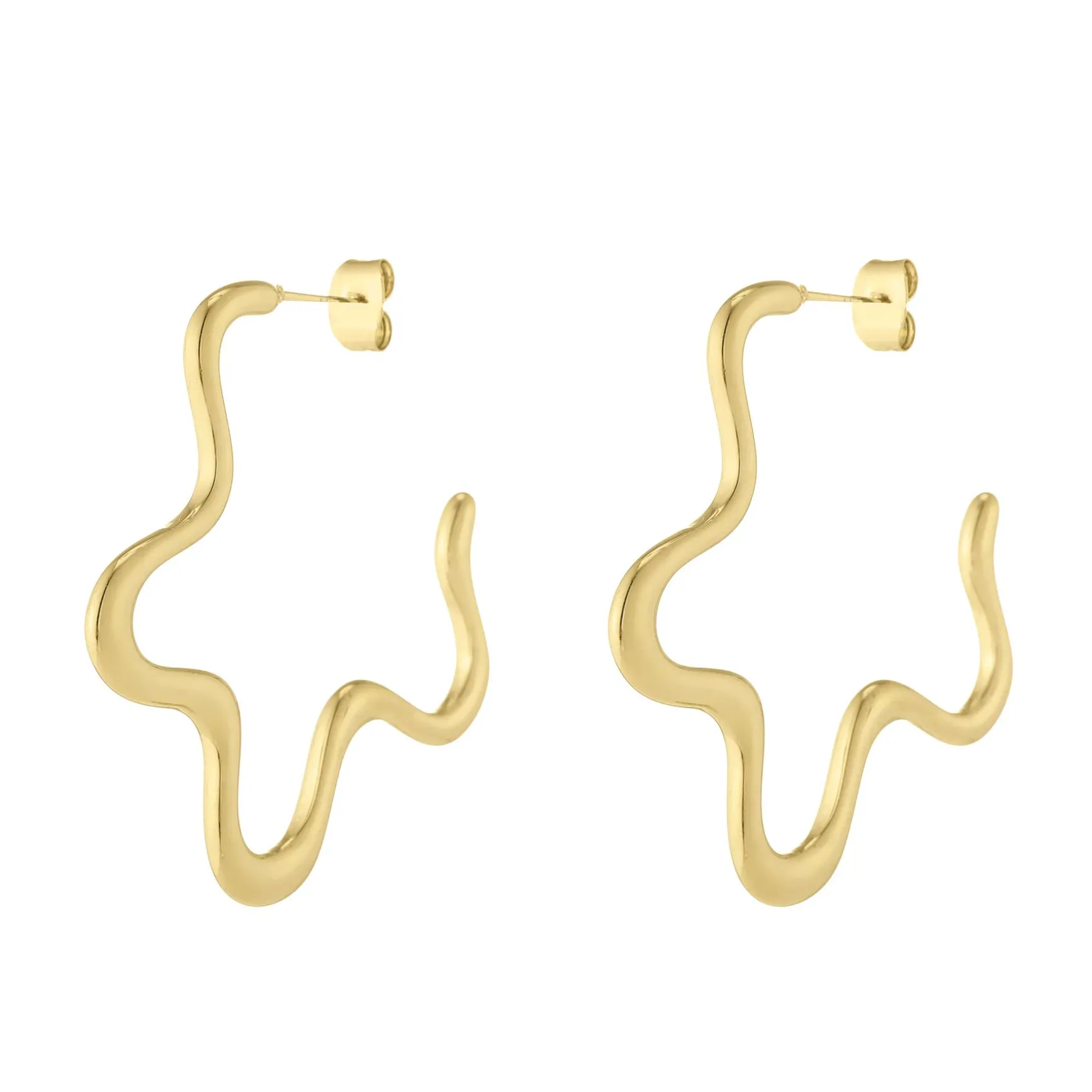 Boucles Kitty acier doré or