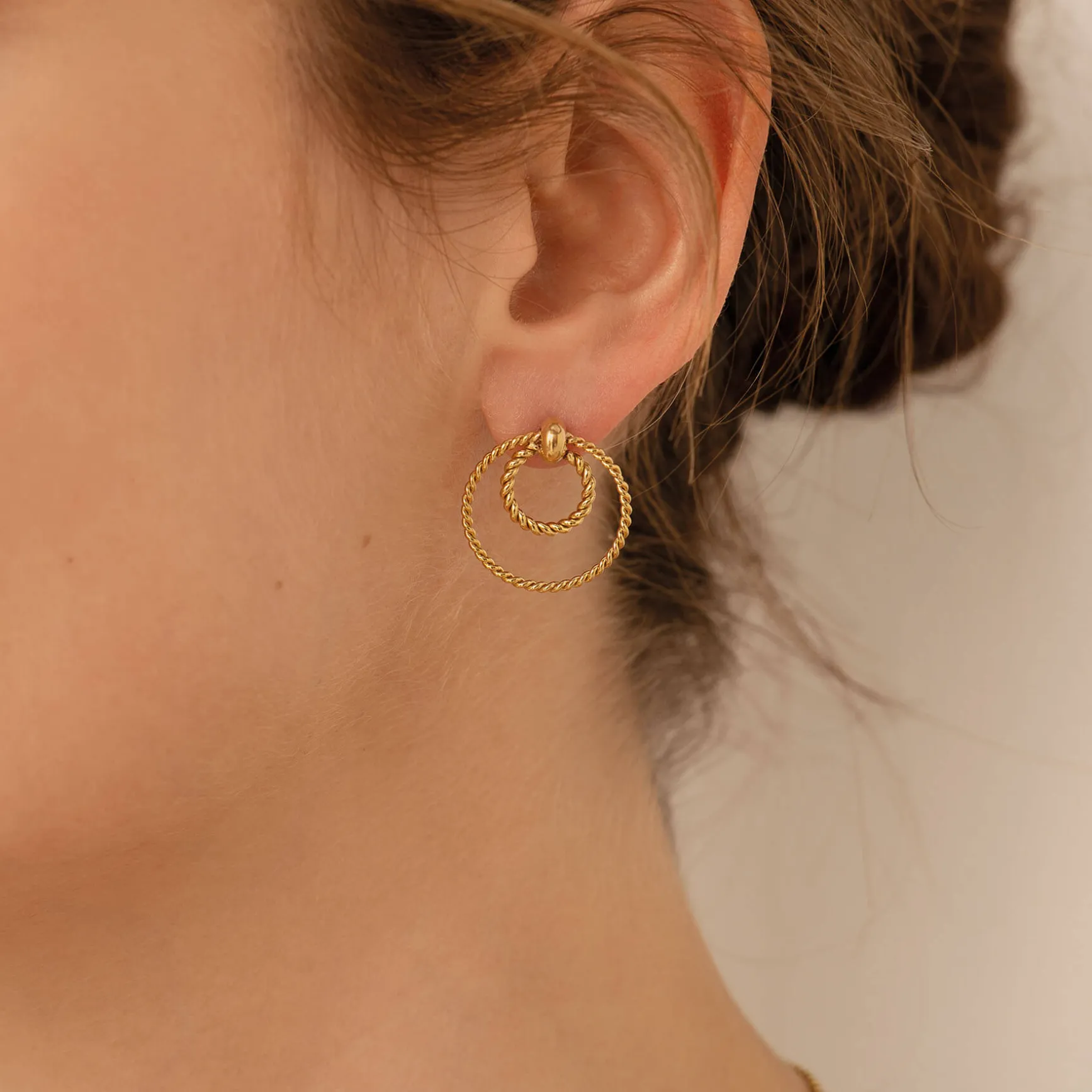 Boucles Lison acier doré or